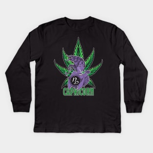 Capricorn Weed Shirt, Zodiac Cannabis, Capricorn Marijuana Shirt, Capricorn Gift, Capricorn Zodiac tee, Capricorn tee, zodiac birthday gift Active Kids Long Sleeve T-Shirt